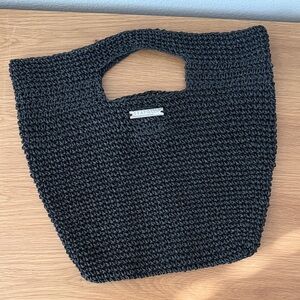 Seafolly Black Woven Tote Bag